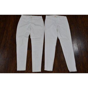 Faded Glory White Pants Stretch Leggings Jeans Womens Sz M 8-10 Juniors Lot of 2
